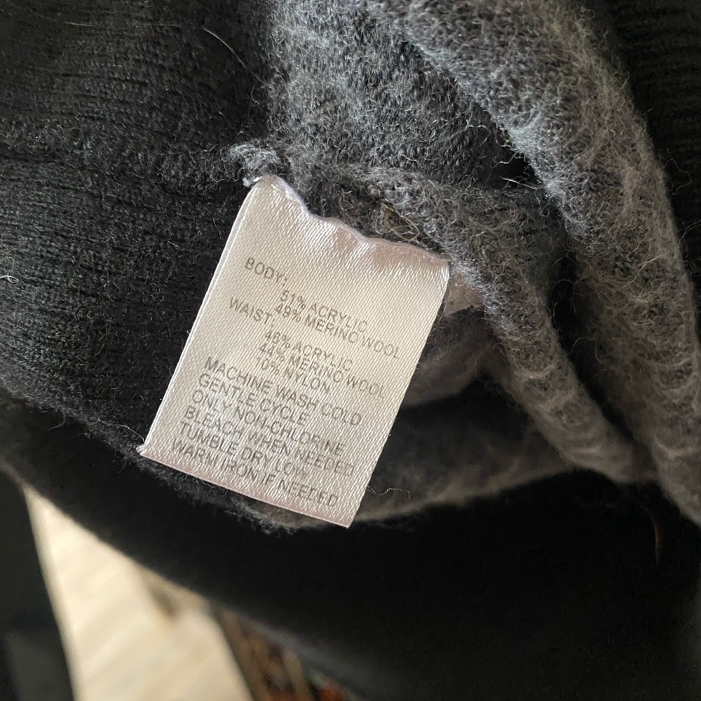 Ann Taylor LOFT Petites Black and Gray Merino Wool Dress, Size S - Picture 3 of 4
